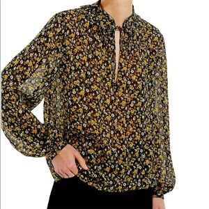 THE KOOPLES Floral Sheer Blouse Top Women’s Large
